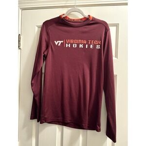 Virginia Tech Hokies Long Sleeve Shirt Men's Maroon Medium Dri-Fit